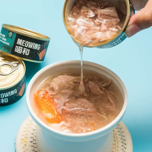 Manufacturer's straight-haired cat and canned cat wet food with soup and white meat 85g cat and tuna fattening and canned cat
