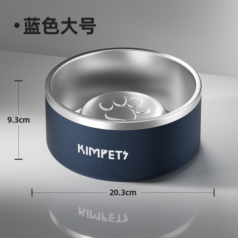 Tazón anti-asfixia azul grande