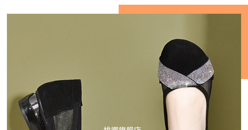Giày sandal nữ da thật mũi tròn gót 4 cm đế mềm — Chiều cao gót 4 cm chi tiết 30