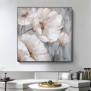 Fm.Art Original "Orchid in the Empty Valley" Scandinavian Hand-Painted Oil Painting Modern Minimalist Restaurant Hanging Painting Living Room Entrance Painting