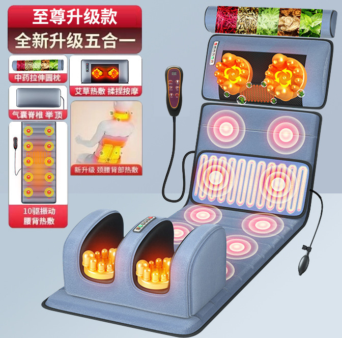 Colchón de masaje multifuncional amasado colchón eléctrico todo el cuerpo cintura espalda cadera cojín plegable entrega de una pieza