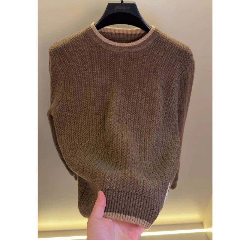 2025 Men's Winter New Round Neck Sweater Fashion Sweater Quality Versatile Men's Clothing Tops Dropshipping
