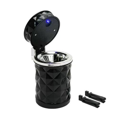 Diamond faceted ashtray car ashtray with led light car ashtray