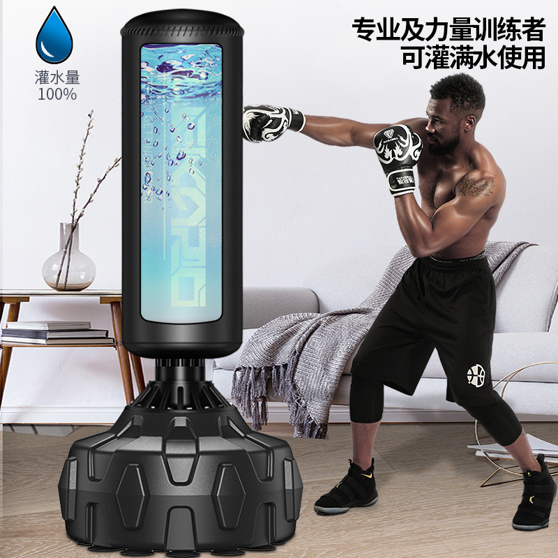 Sanda vertical ventosa bolsa de arena equipo de entrenamiento para adultos de riego de peso ajustable no deformación boxeo bolsa de arena
