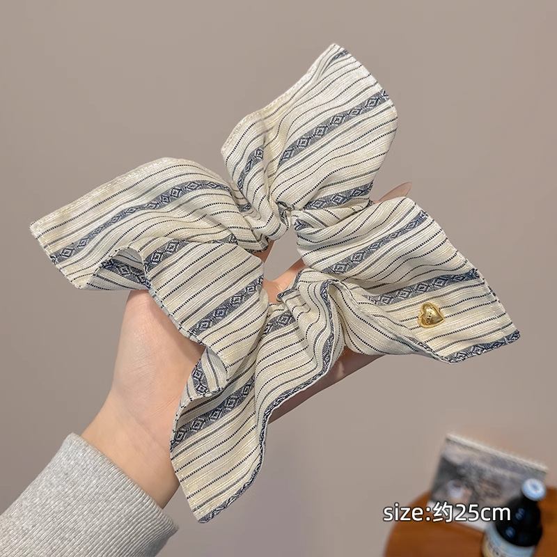 Encaje de flor coreana Encaje de intestino grueso Anillo de cabello femenino Cabeza de flor de viento pastoral Cuerda de cabeza de bola de gran tamaño Accesorios para el cabello de alta calidad