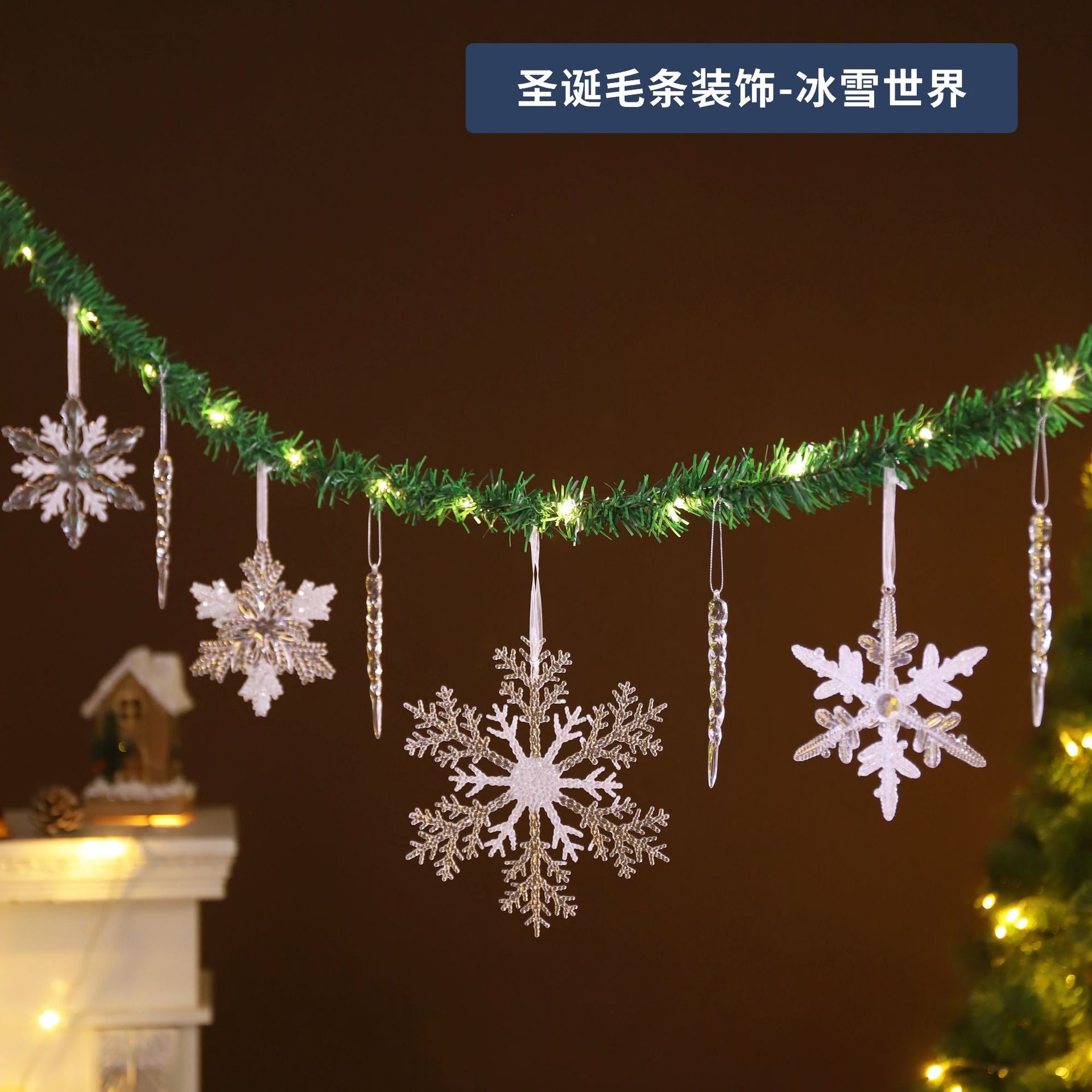 2,2 m decoración de vellón navideño-mundo de hielo y nieve