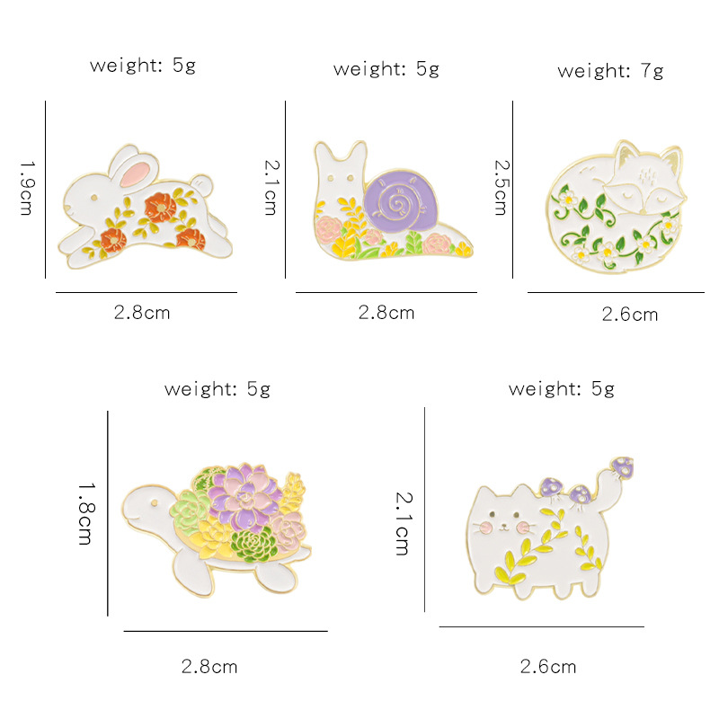 Süß Schildkröte Kaninchen Katze Legierung Überzug Unisex Broschen display picture 1