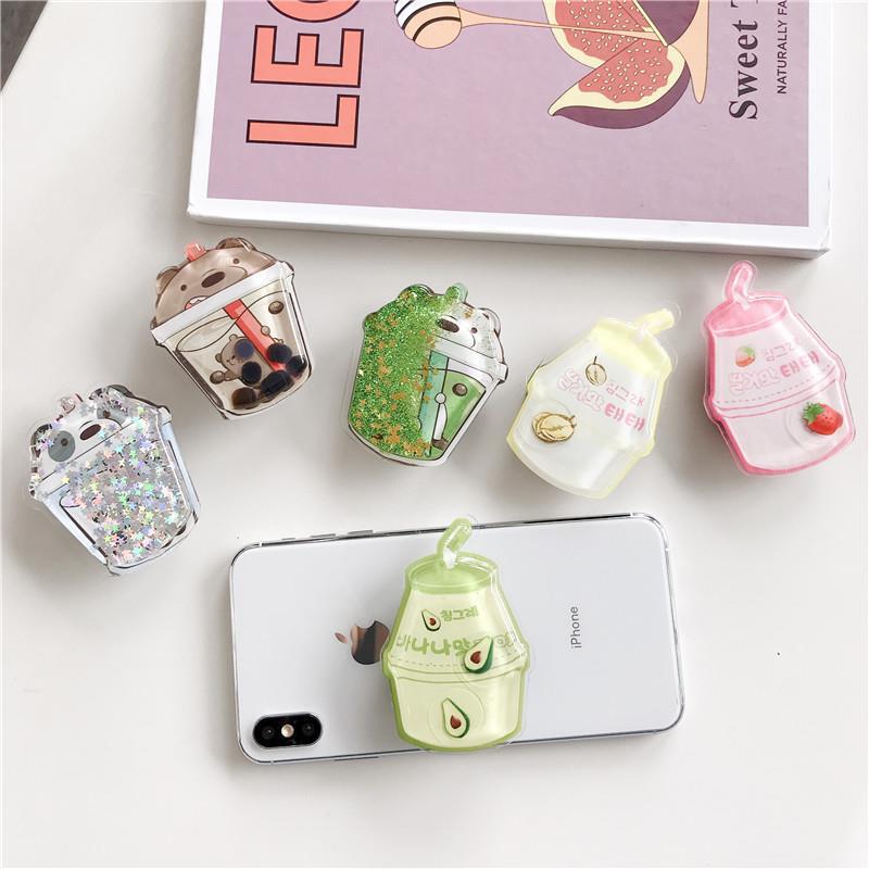 Suitable for quicksand airbag bracket mobile phone bracket retractable liquid folding Internet celebrity cartoon three-dimensional cute creative men