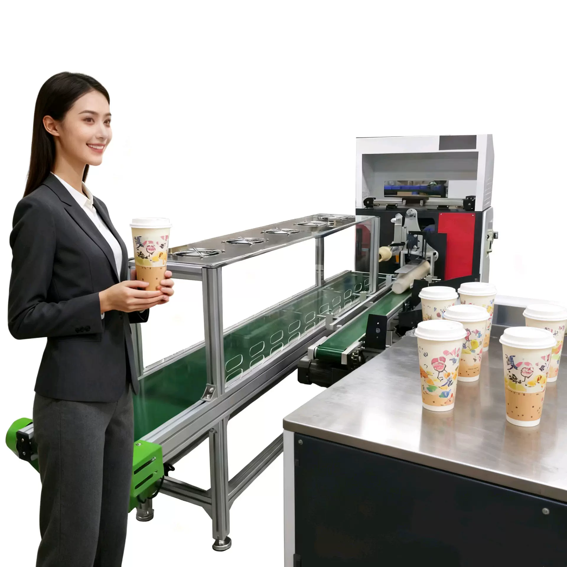 三工位转盘全自动丝印机 纸杯咖啡杯锥形杯子印刷机 奶茶杯丝印机