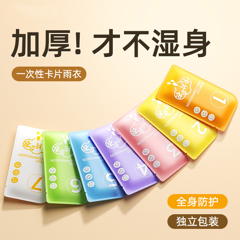 Disposable Raincoat Full Body Rainstorm Protection Students Go to School on Rainy Days Compressed Card Poncho Thickened Portable Waterproof Clothing