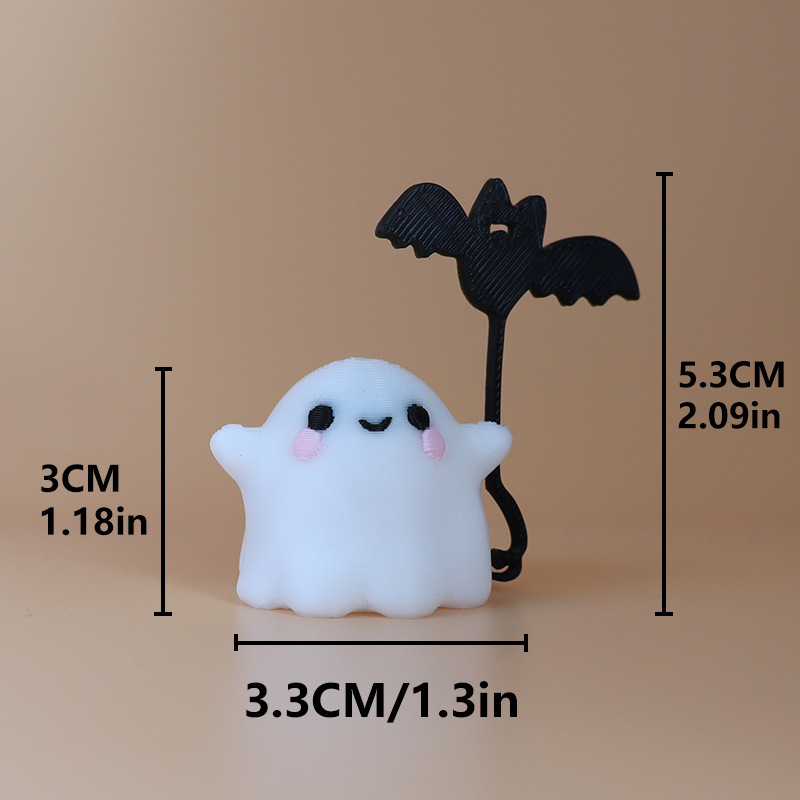 跨境新款3D打印迷你幽灵蝙蝠办公家居桌面可爱小摆件 万圣节装饰|undefined
