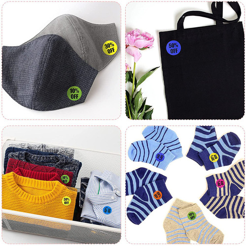 Wholesale product discount stickers 10% to 60%, retail promotion sticker labels