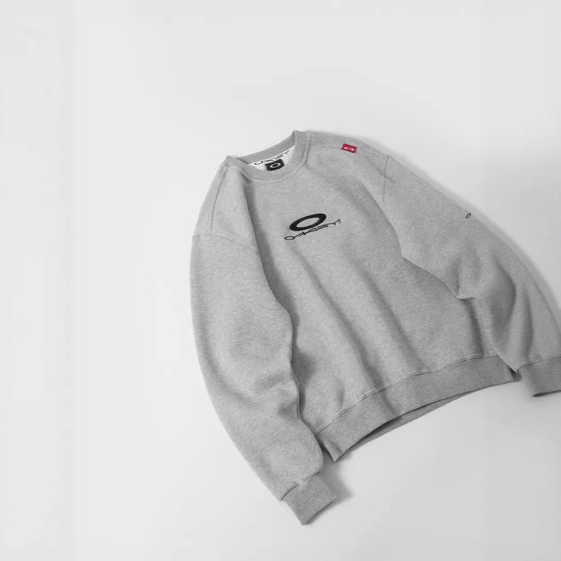 O@Kley Embroidered Basic Crew Neck Fleece Sweatshirt for Men and Women, Loose Pullover Top for Couples, Autumn and Winter Men's Couple Style O@Kley Embroidered Basic Crew Neck Fleece Sweatshirt for Men and Women, Loose Pullover Top for Couples, Autumn and Winter Men's Couple Style