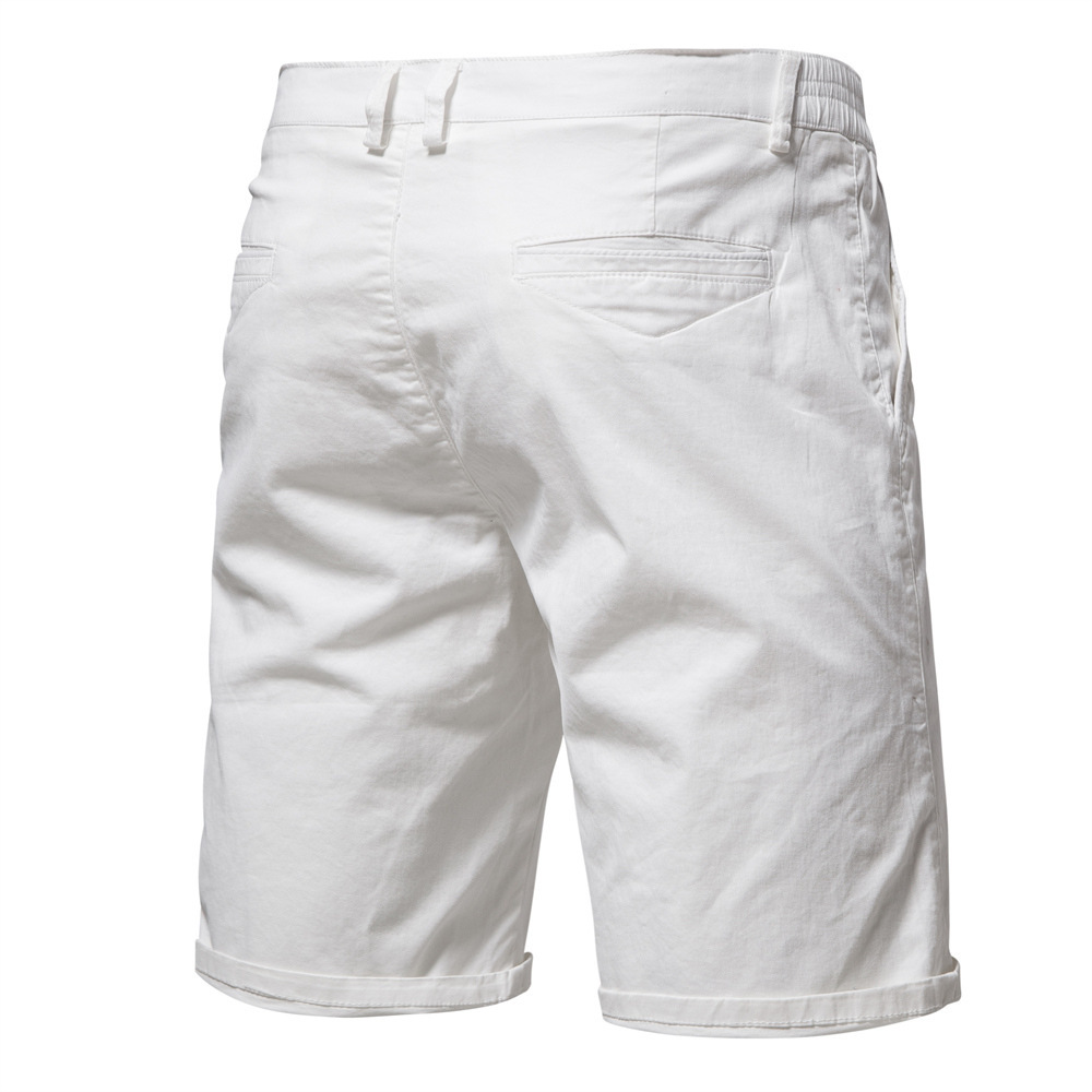 Casual Cotton Shorts For Men Five-point Straight Fit Solid Colour_voghion.com