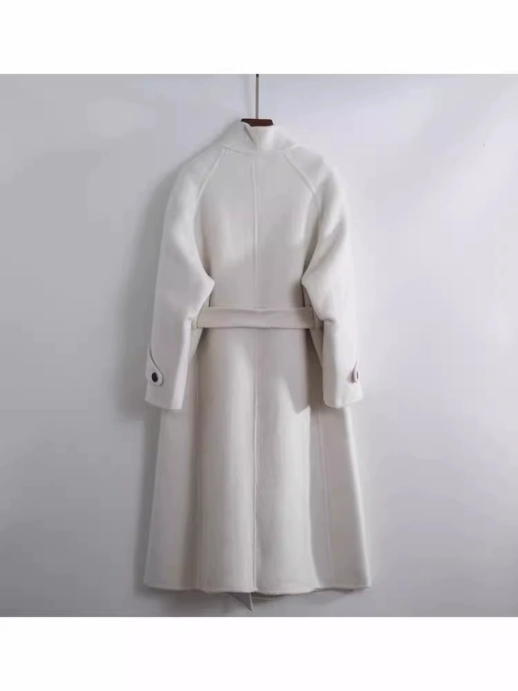 Double-sided cashmere long woolen coat, high-quality style