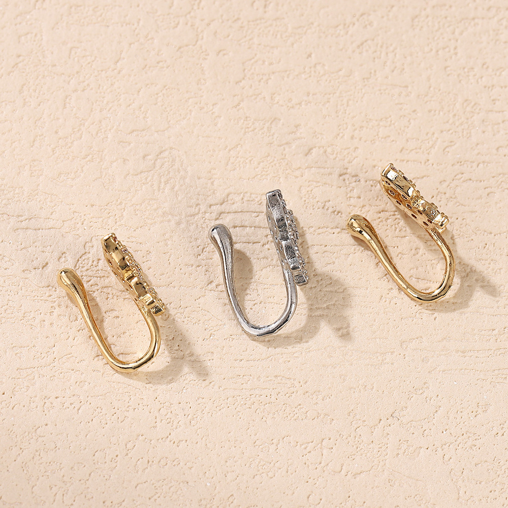 Piercing naso farfalla zircone forma a u senza foratura_voghion.com