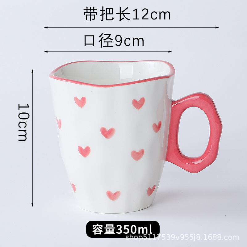 Inswind mano pequeña fresca flor cerámica pintada a mano creativa mano regalo taza de marca esmaltada taza de café de color leche