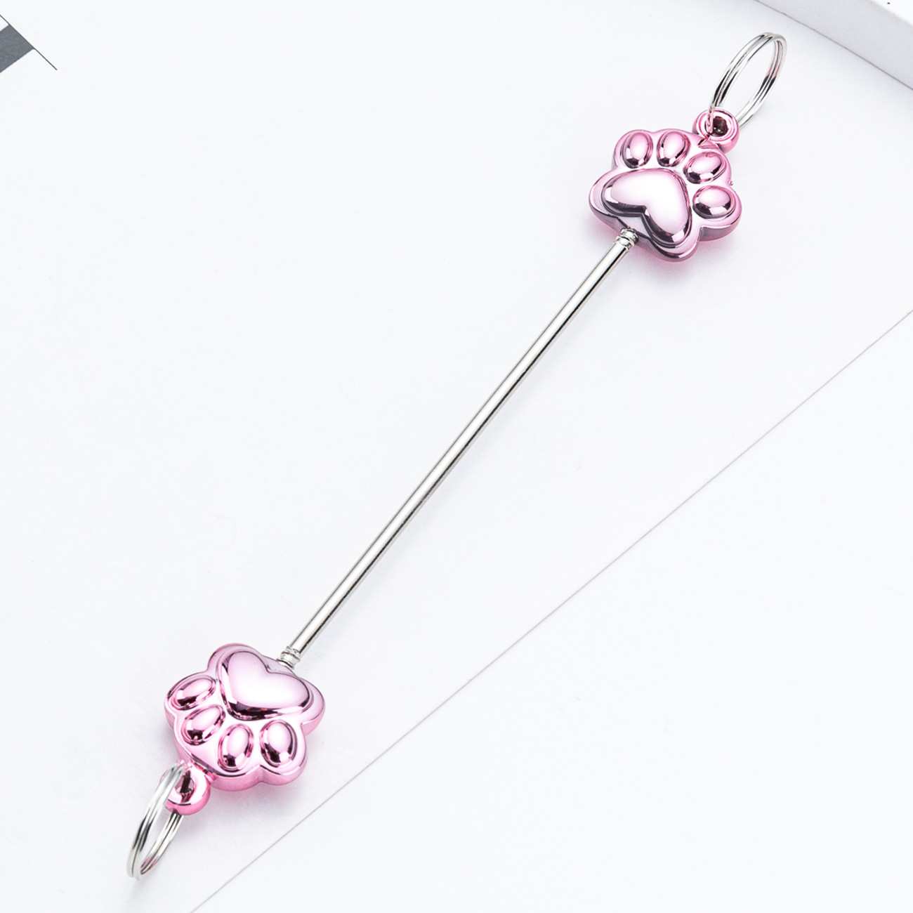 Creativo diy varilla de cuentas de garras de gato multicolor nuevo accesorio de llavero de cuentas varilla de cuentas de metal multicolor