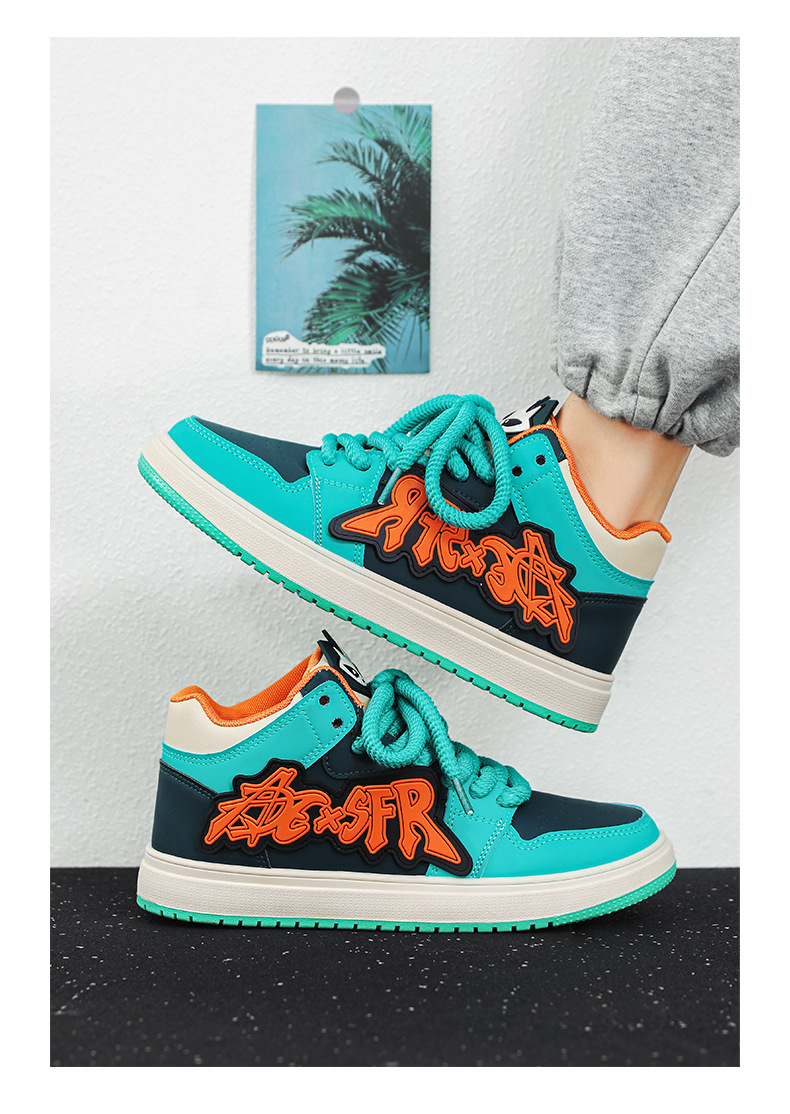 新益美 板鞋男新款小恶魔潮鞋运动时尚休闲高级板鞋