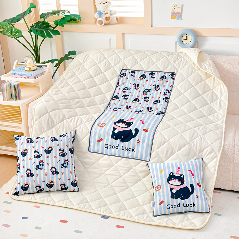 행운의 고양이 (업그레이드된 격자무늬 이불)
