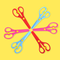 Children's colorful safety scissors plastic scissors kindergarten baby art and craft adorable small scissors