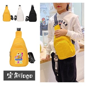 Fashion children's canvas small chest bag custom printed logo cute shoulder messenger bag students kindergarten primary school students