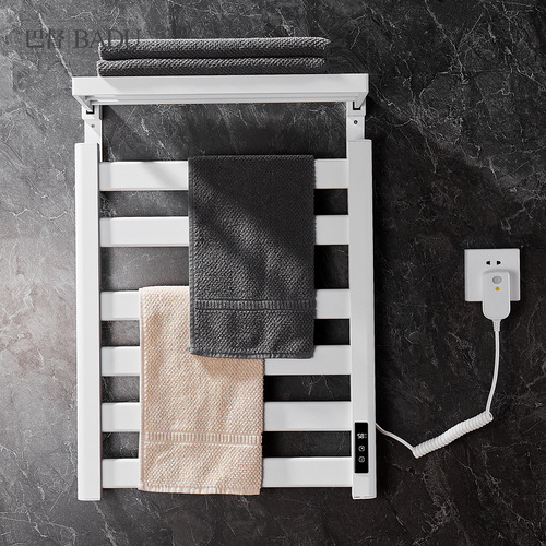444Z Wholesale Intelligent Electric Heated Towel Rack Home Bathroom Hole-Free Thermal Drying Bathroom Space Aluminum Storage Rack