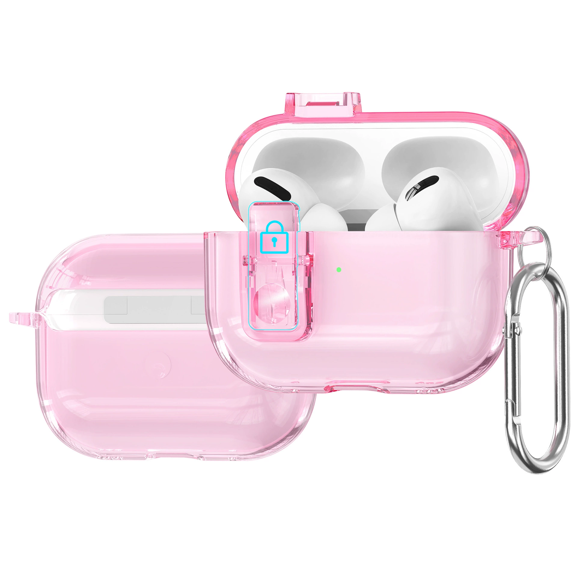 Защитный чехол (Apple) для AirPods Pro2, Pro3 и AirPods 4‑го поколения, прозрачный с защёлкой
