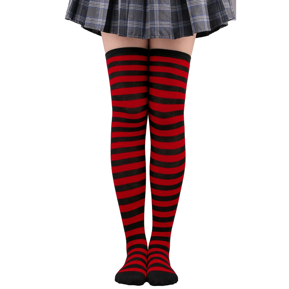 Knee-high Socks Japanese Style, Striped Cosplay & Halloween, Tube 50 cm, Polyester