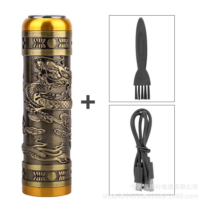 Multifuncional mini Afeitadora eléctrica cabeza de Buda USB recargable Maquinillas afeitar barba cuchillo metal cuerpo