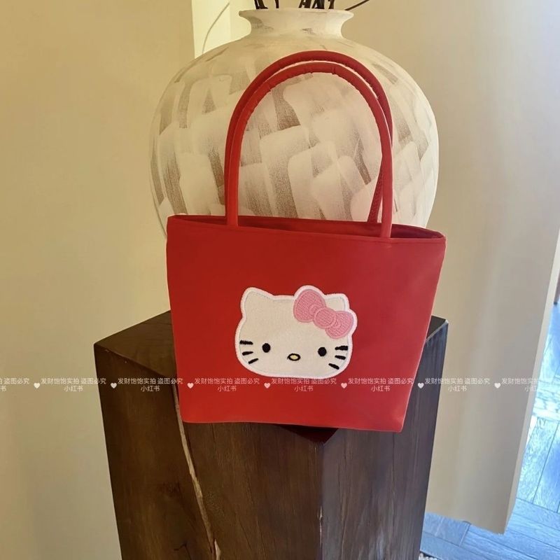 ハローキティ刺繍ドーパミンハンドバッグ新しいかわいいカジュアル多用途超かわいいサマーバッグ|undefined