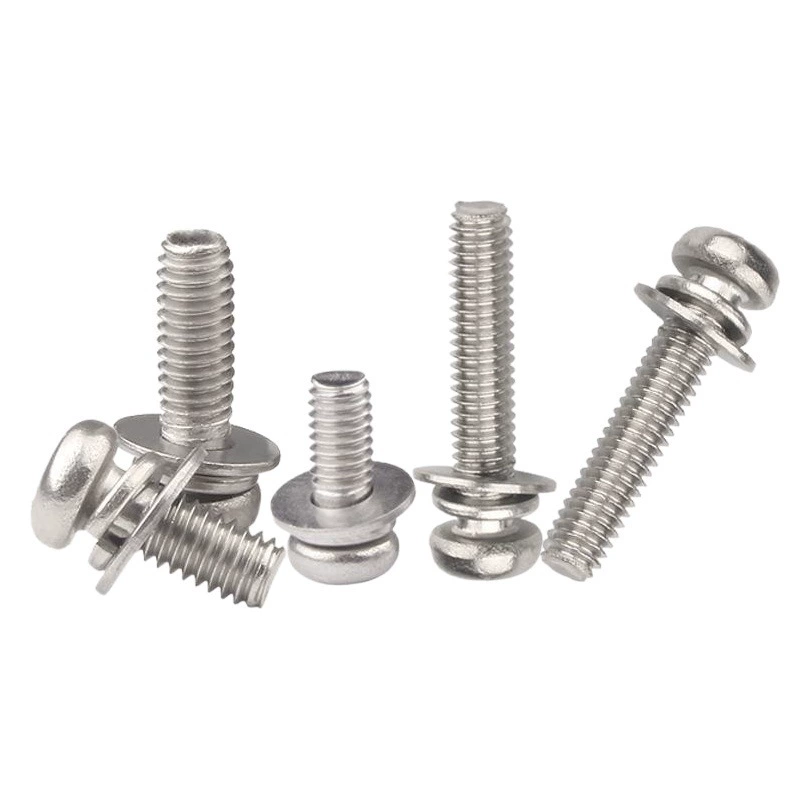 Никелированный крест с круглой головкой Три комбинированных винта Винты для машин Цветные оцинкованные комбинированные винты с плоской подушечкой