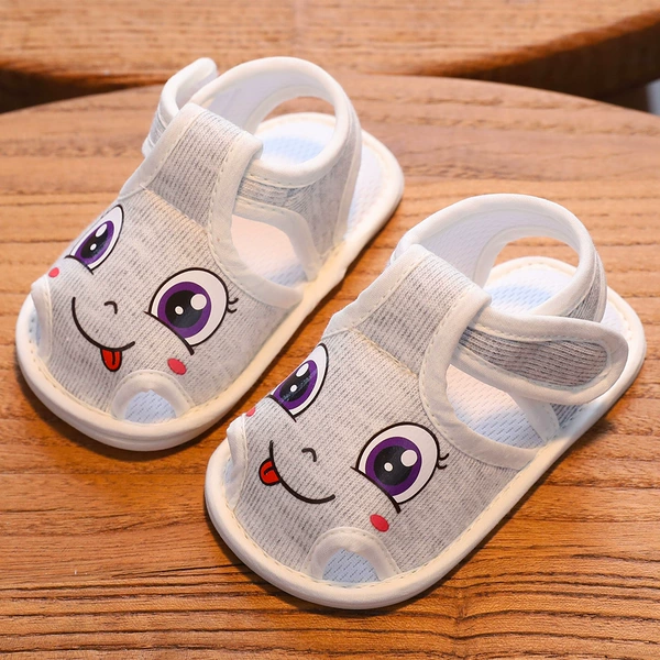Sandals solid color smiley gray tendon bottom