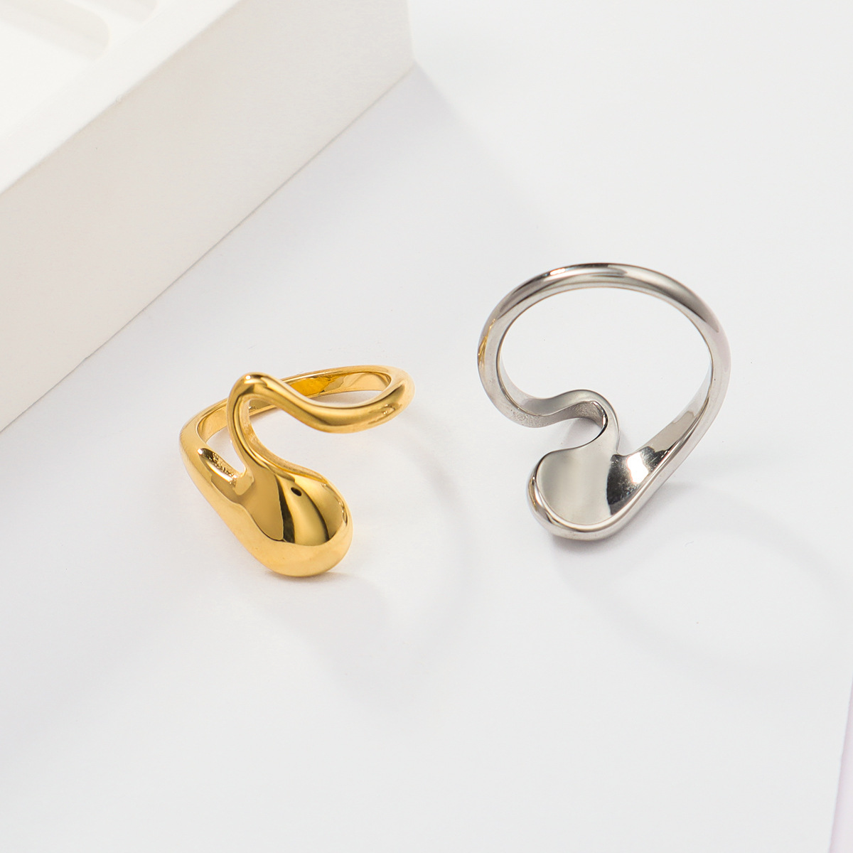 10g Weight Ion Plating (IP) Gold Plating Process Rings Classification 6, 7, 8 Ring Size 1 Piece Quantity Holiday, Daily Occasion 316 Stainless Steel Material Geometric Pattern Women's Gender Irregular, Plating Design Lady Style 316 Stainless Steel Ion Plating (IP) Geometric Lady Rings For Women's 6
