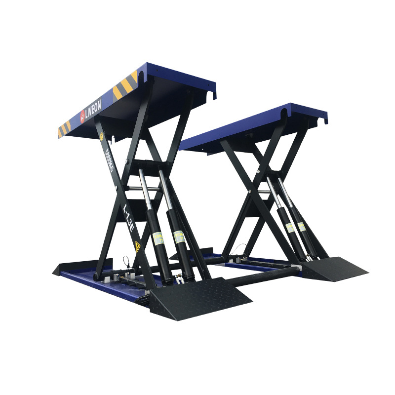 Elevador de tijera 1,4 M elevador de automóviles cuatro cilindros de aceite ultrafino pequeño equipo de protección automática de elevación de cizalla