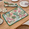 Jacquard turtle leaf embroidered with green shells