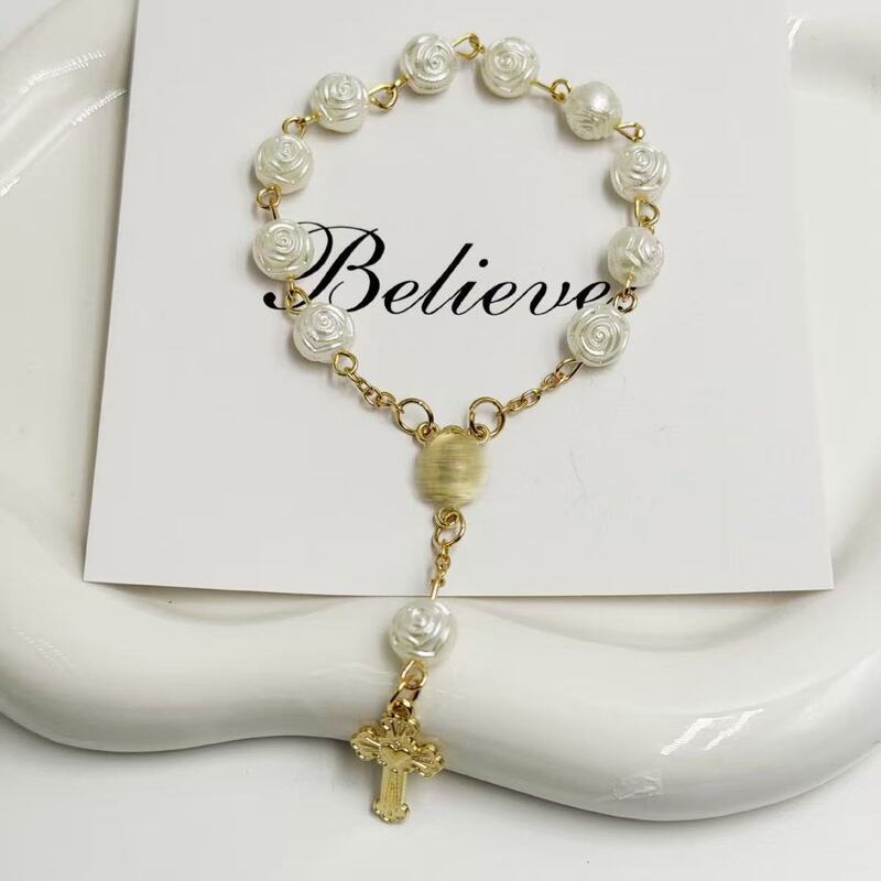European and American Cross-Border Popular Items: Prayer Beads Bracelets, Love Angel Wings Bracelets, Rose Flower Pearl Bracelets Wholesale European and American Cross-Border Popular Items: Prayer Beads Bracelets, Love Angel Wings Bracelets, Rose Flower Pearl Bracelets Wholesale