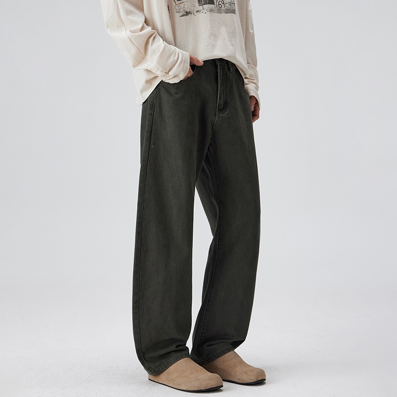 Jeans Estilo Banana para Hombre de Algodón, Lavados, Corte Holgado, para Uso Casual