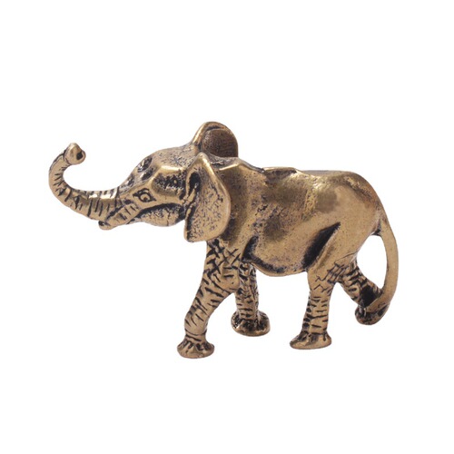 Pure brass vintage aged baby elephant desktop ornaments solid copper sculpture mini elephant tea pet handle pieces crafts wholesale