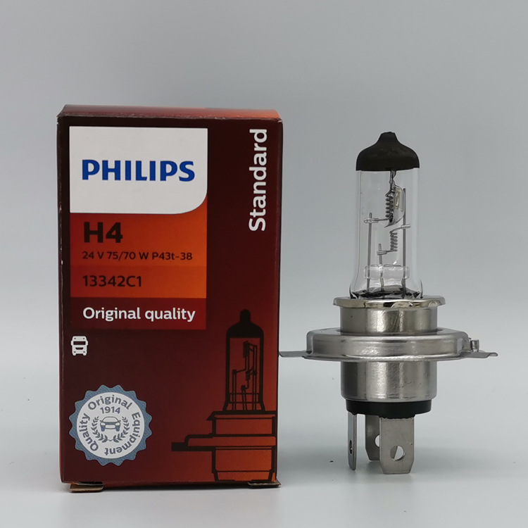 Philips H4 24V 75/70W 13342C1 P43T Large Truck and Bus Three-Pin High and Low Beam Headlight Bulb