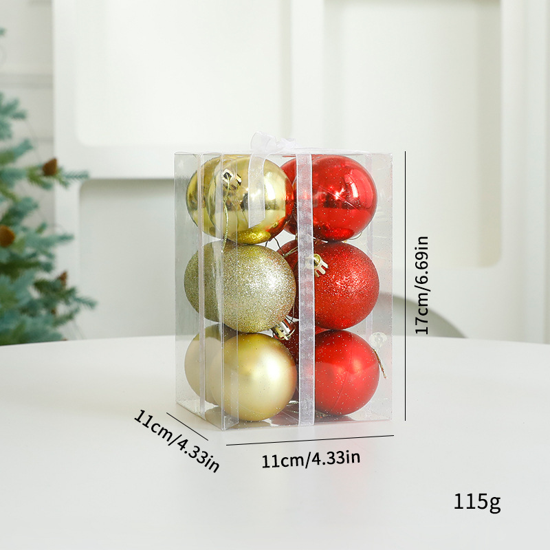 Navidad decoración bola de plástico fiestas colgantes bolas colgantes bolas clásicas barril galvanizadas bolas de Navidad al por mayor en stock