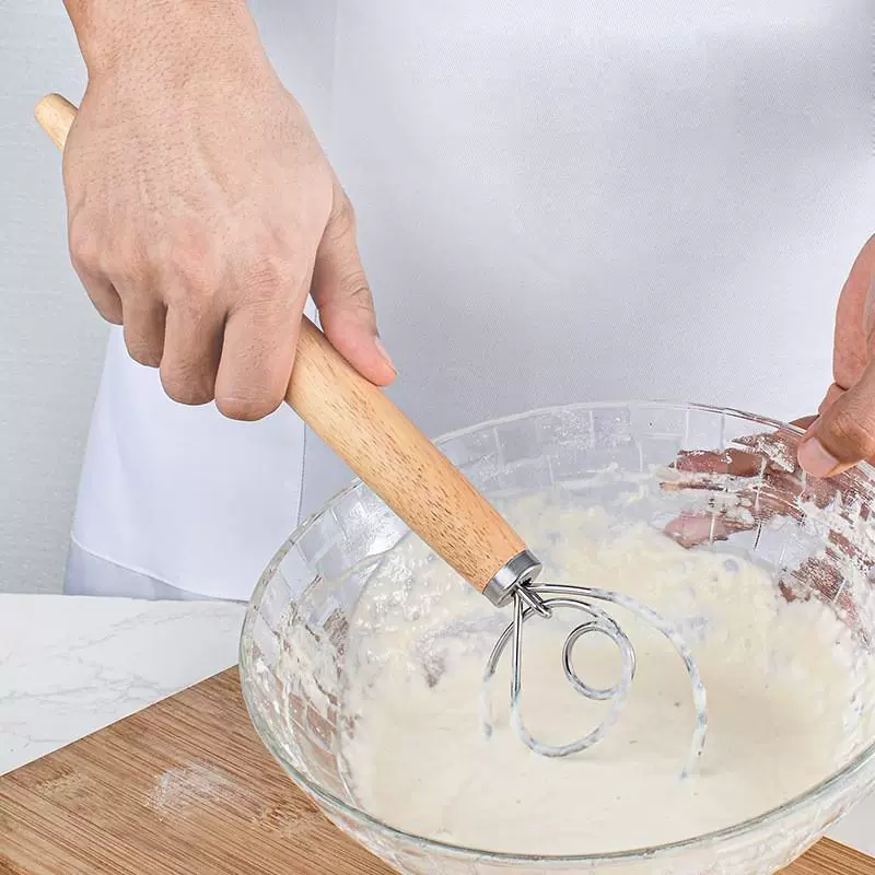 84N spot new egg beater powder powder dough dual -circle single -circle mixing stick 13 -inch oak stirring