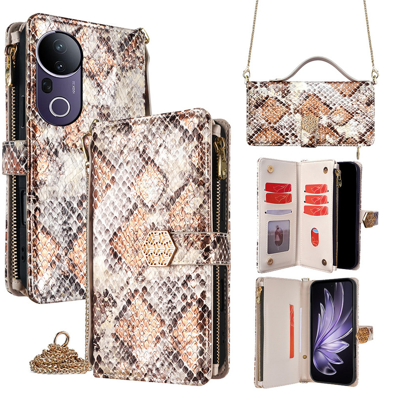 Suitable for Vivo S20 Mobile Phone Case X200Pro Mini Multifunctional S50 Wallet Flip Cover Wristband Mobile Phone Leather Case