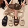 外穿厚底增高显瘦毛拖鞋