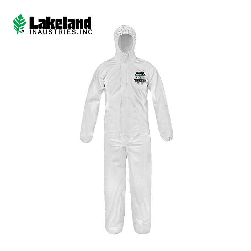 雷克兰工业一次性防护服 连体民用无纺布透气膜隔离服白色防尘衣
