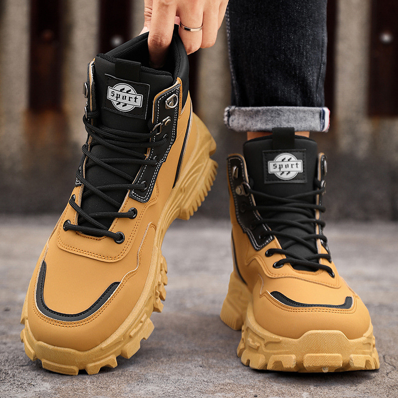 Zapatos de hombre otoño 2025 nuevas botas de trabajo de alto nivel tendencia masculina multifuncional con suela gruesa deportiva al aire libre botas Martin image 4