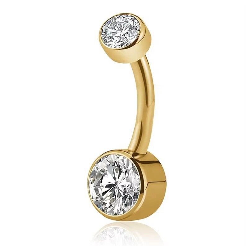 F136 Titanlegierung Basismodell Rundkugel mit Diamant-Außendurchdringung, zylindrisches Zirkon-ummanteltes Innengewinde_voghion.com