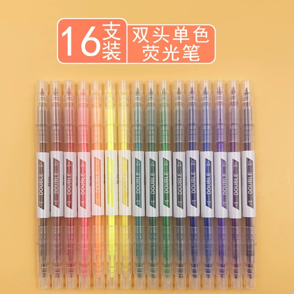 Double-ended highlighter pen (16 pieces, 16 colors)
