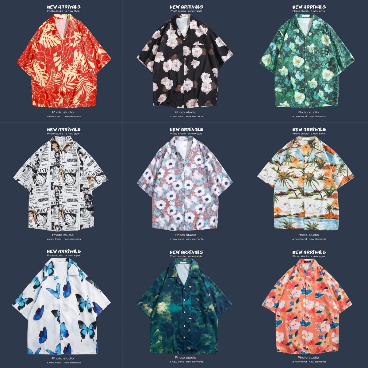 Фабрика оптовая гавайская пара летняя рубашка с короткими рукавами