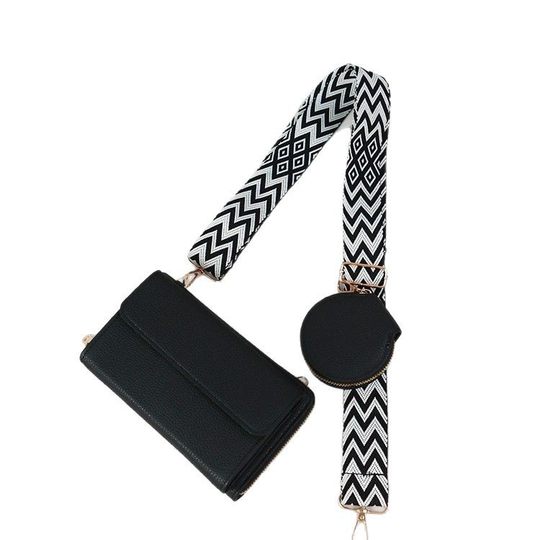 2025 New Mobile Phone Bag Multi-functional Large Capacity Bag Simple Japanese Litchi Pattern Women's Shoulder Crossbody Bag